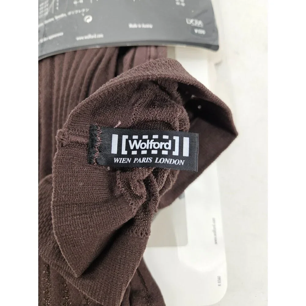 New Wolford Norfolk Tights Womens M Macaron Brown Striped